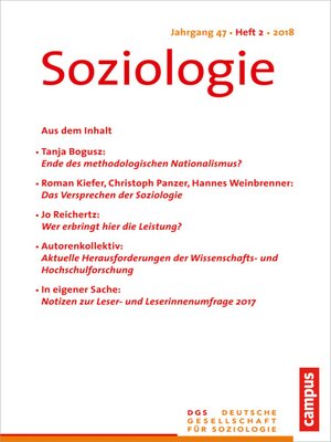 cover image of Soziologie 2/2018
